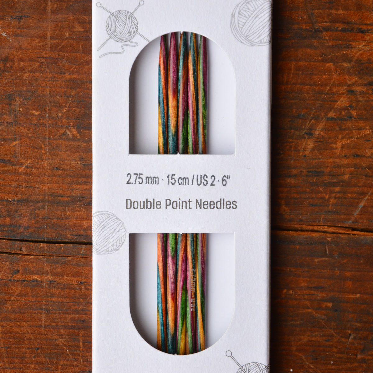 Symfonie Birch Rainbow Knitting Needles - Double Point (15cm)