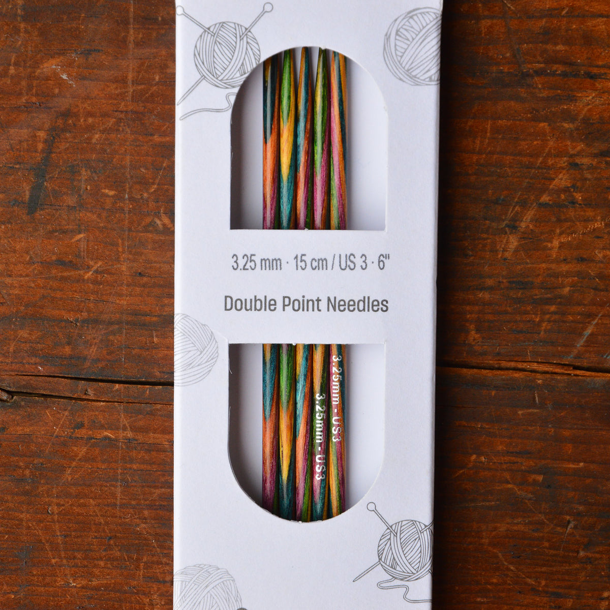 Symfonie Birch Rainbow Knitting Needles - Double Point (15cm)