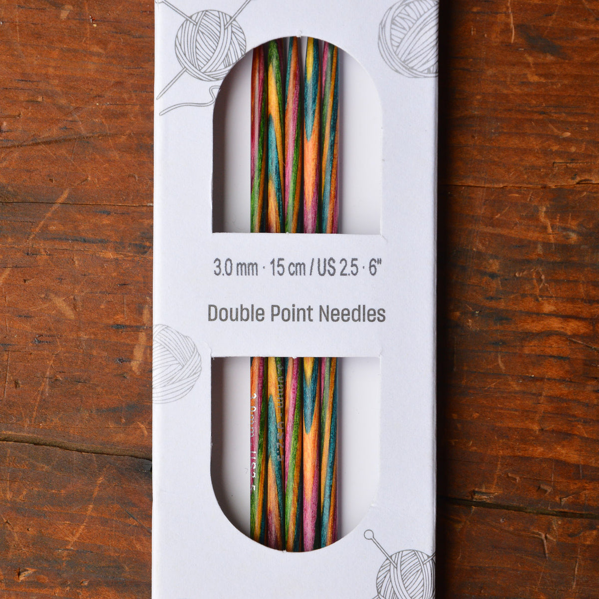 Symfonie Birch Rainbow Knitting Needles - Double Point (15cm)