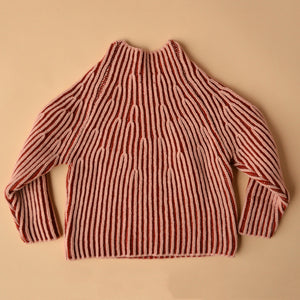 Afron Brioch Knit Pullover - 100% Merino - Mallow/Paprika (6-10y) *Last ones