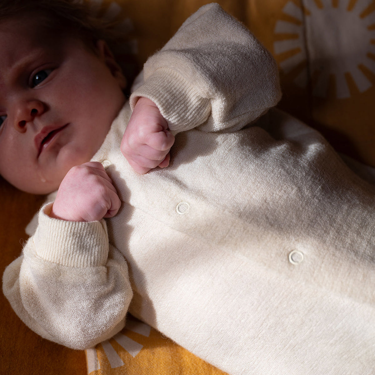 Onesie Sleepsuit in 100% Organic Merino Terry - Natural (0-6y)