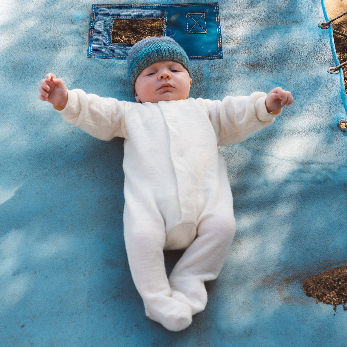 Onesie Sleepsuit in 100% Organic Merino Terry - Natural (0-6y)