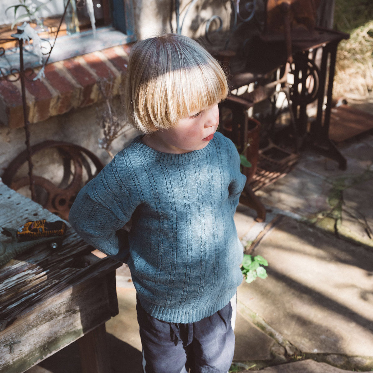 Kids Knitted Summer Sweater - Organic Linen/Cotton (0-10y)