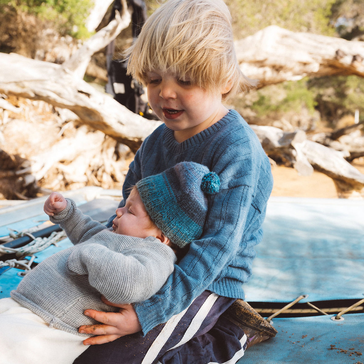 Kids Knitted Summer Sweater - Organic Linen/Cotton (0-10y)