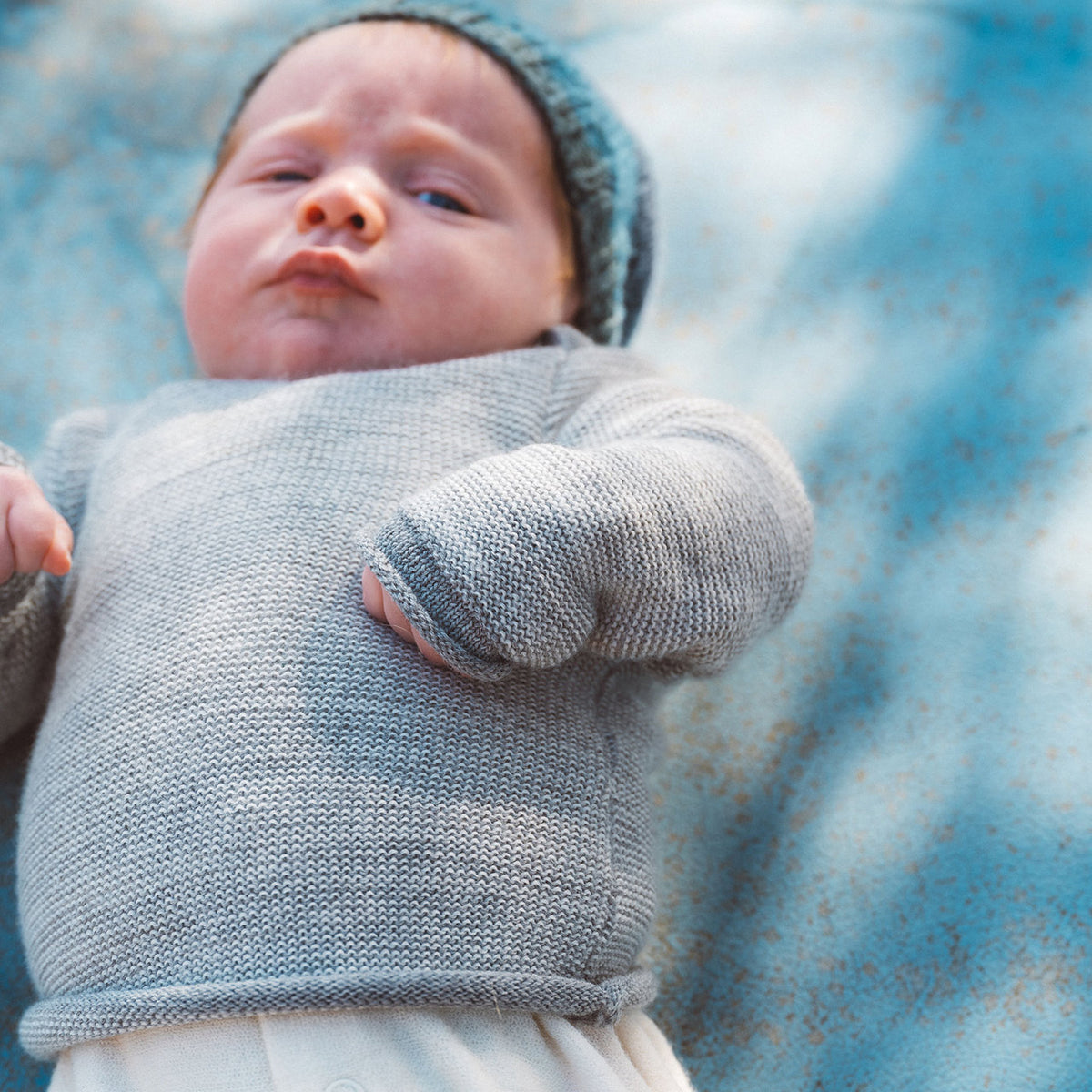 Organic Merino Baby Jumper - Rose/Natural (3m-4y) *Retired Colour