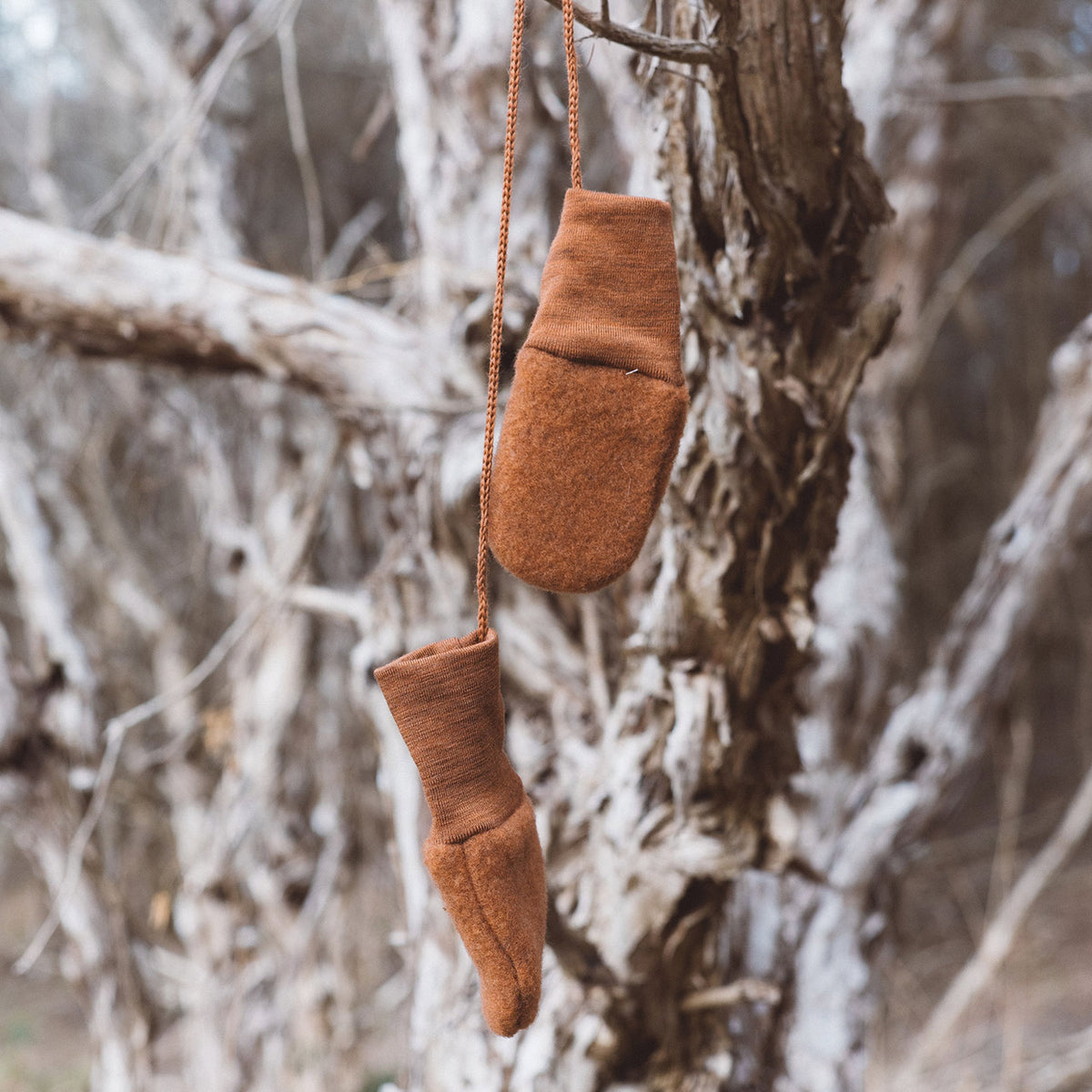 Baby Mittens - 100% Organic Wool Fleece (0-18m)