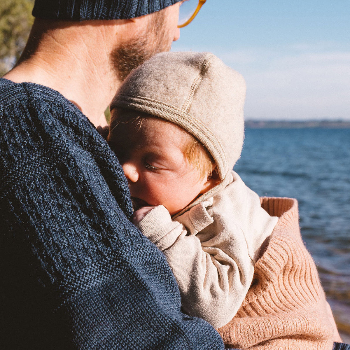 Baby Bonnet - 100% Organic Wool Fleece (0-9m)