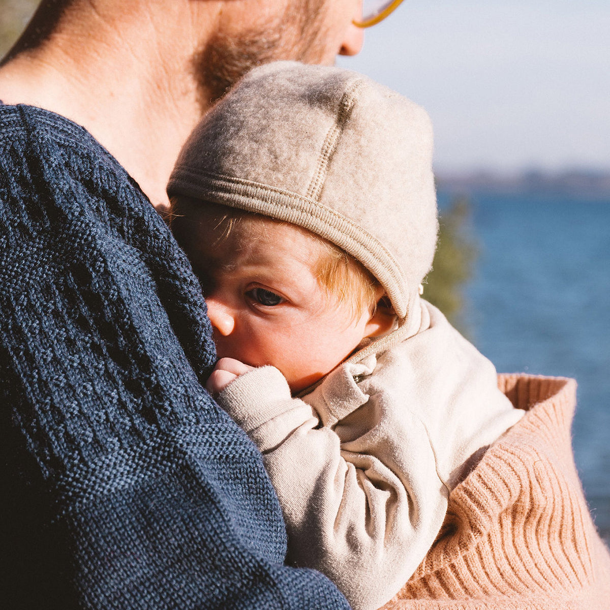 Baby Bonnet - 100% Organic Wool Fleece (0-9m)