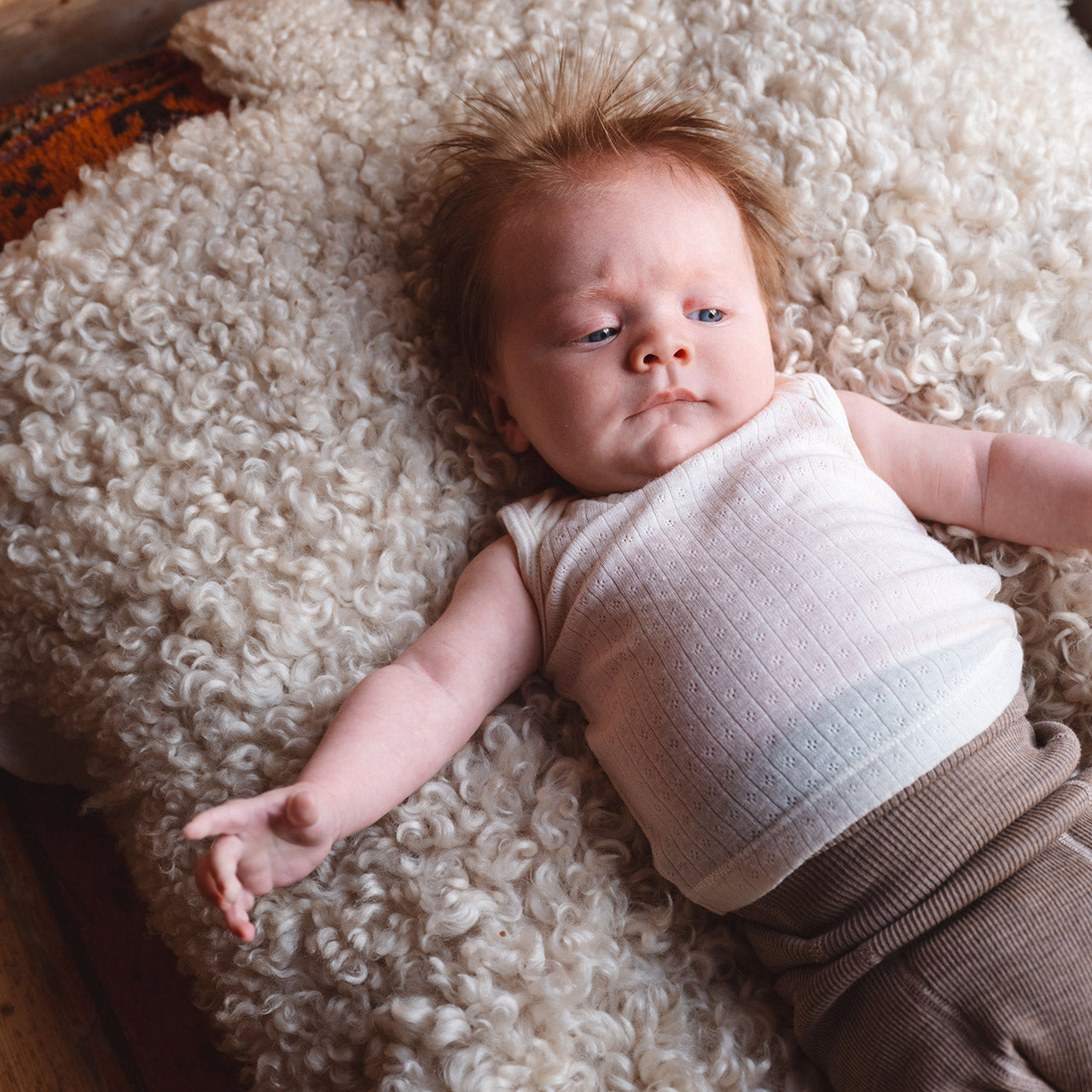 Child’s Sleeveless Vest - Organic Merino Pointelle (0-6y)