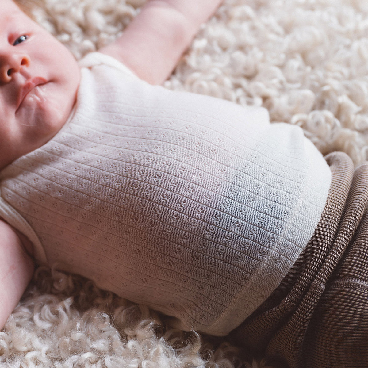 Child’s Sleeveless Vest - Organic Merino Pointelle (0-6y)