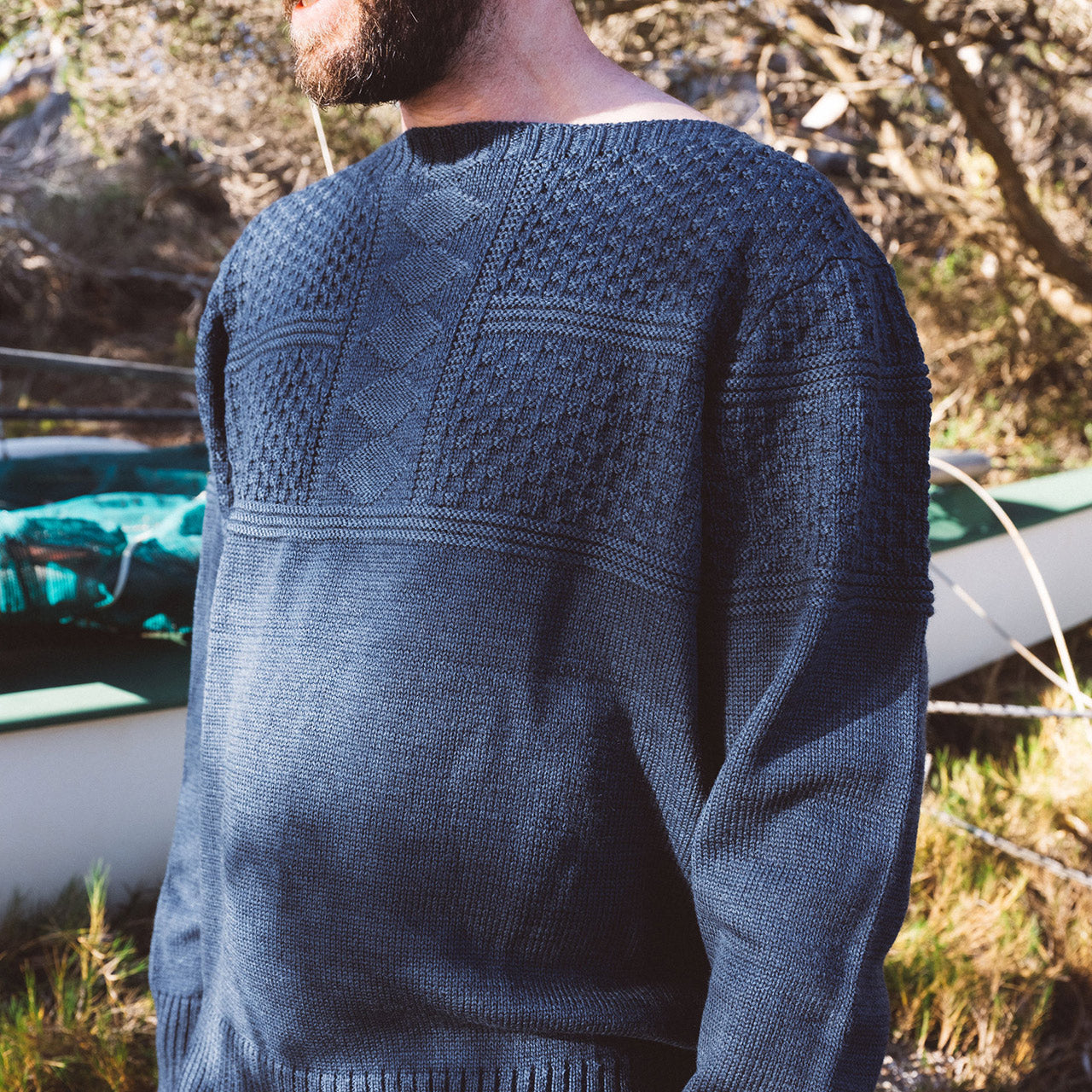 Unisex Fisherman's Gansey - Organic Indigo Dyed (S-XL)