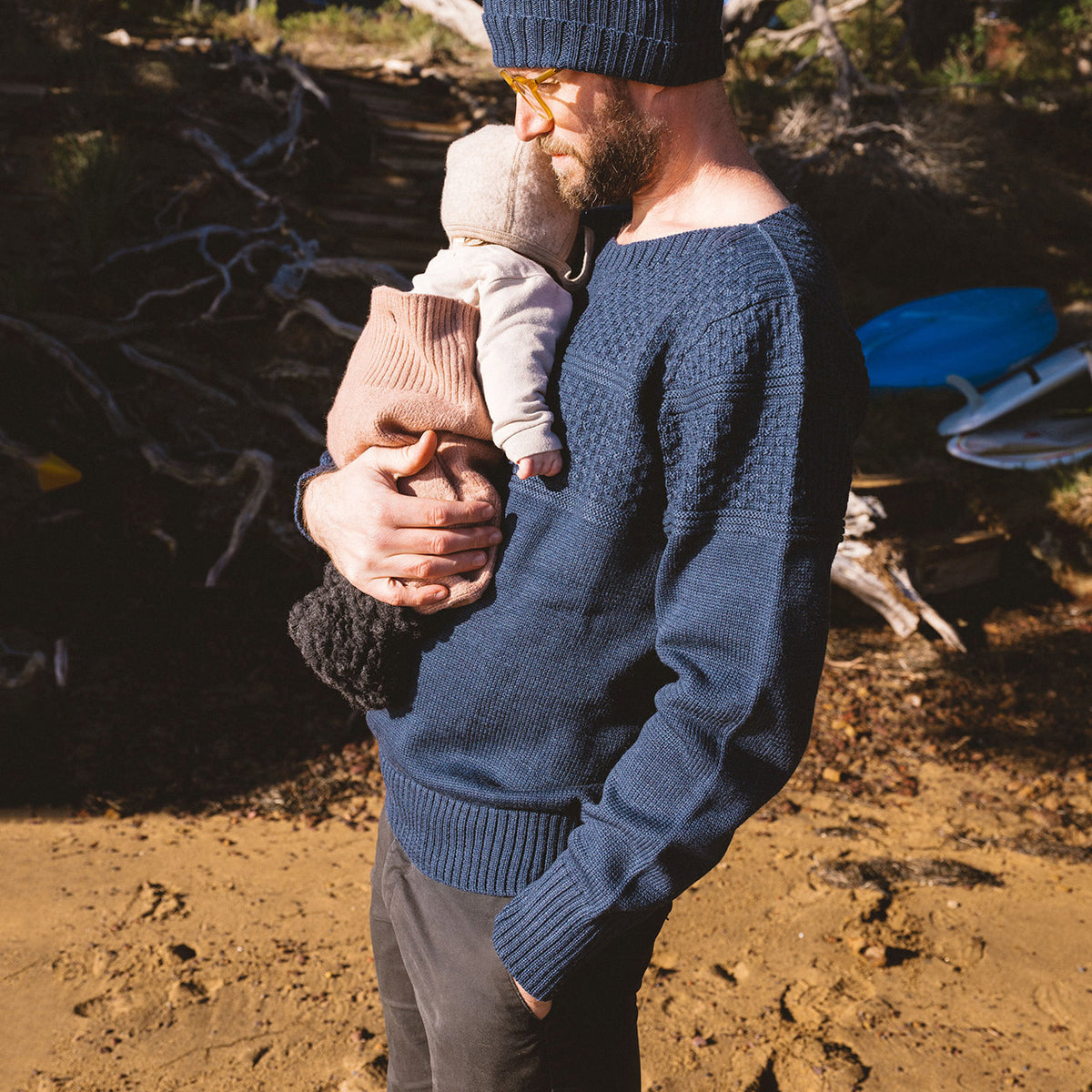 Unisex Fisherman's Gansey - Organic Indigo Dyed (S-XL)