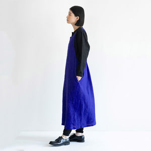 Maria Apron Dress - 100% Linen - Cobalt
