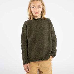 Raglan High Neck Sweater - Organic Wool/Cotton (9-14y)