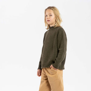 Raglan High Neck Sweater - Organic Wool/Cotton (9-14y)