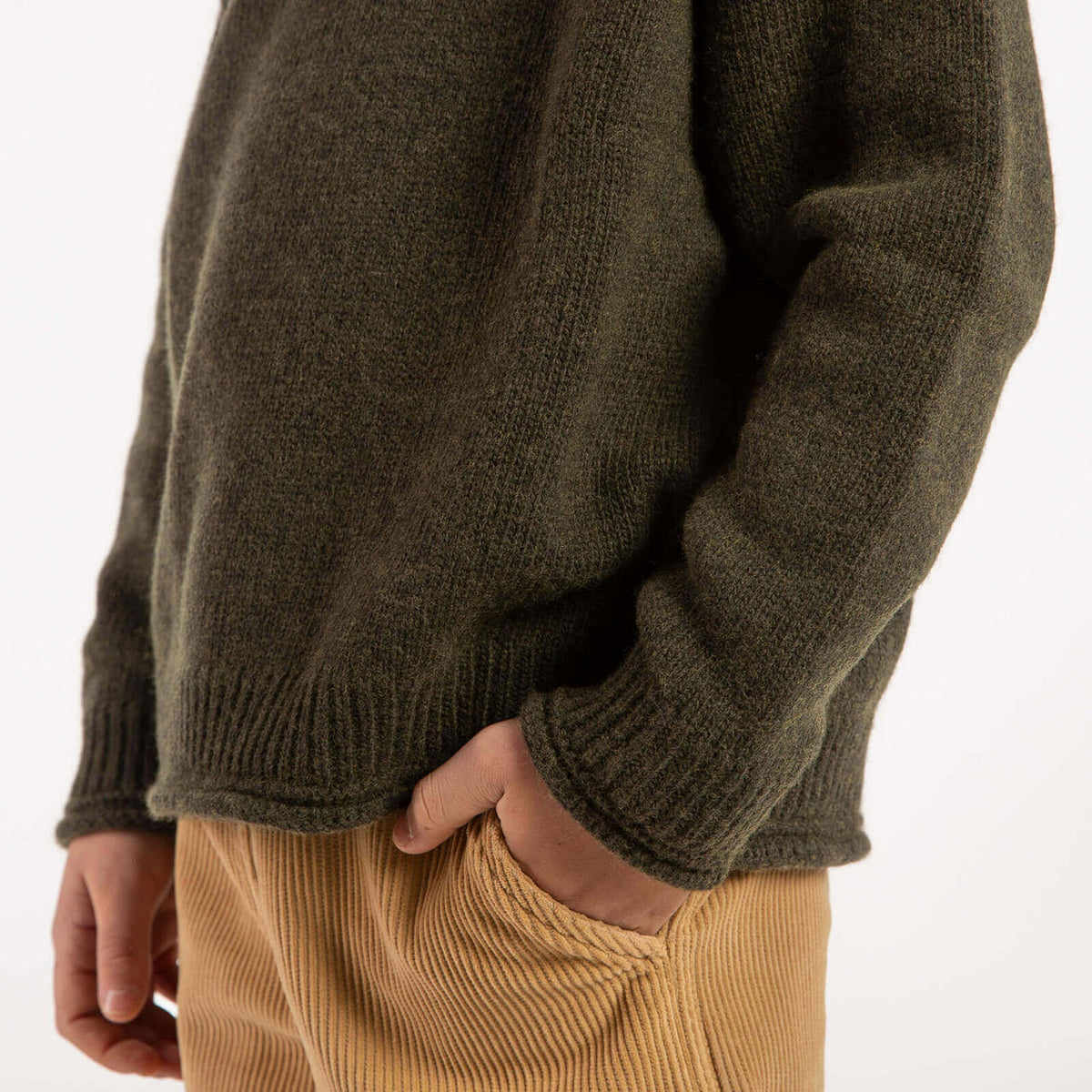 Raglan High Neck Sweater - Organic Wool/Cotton (9-14y)