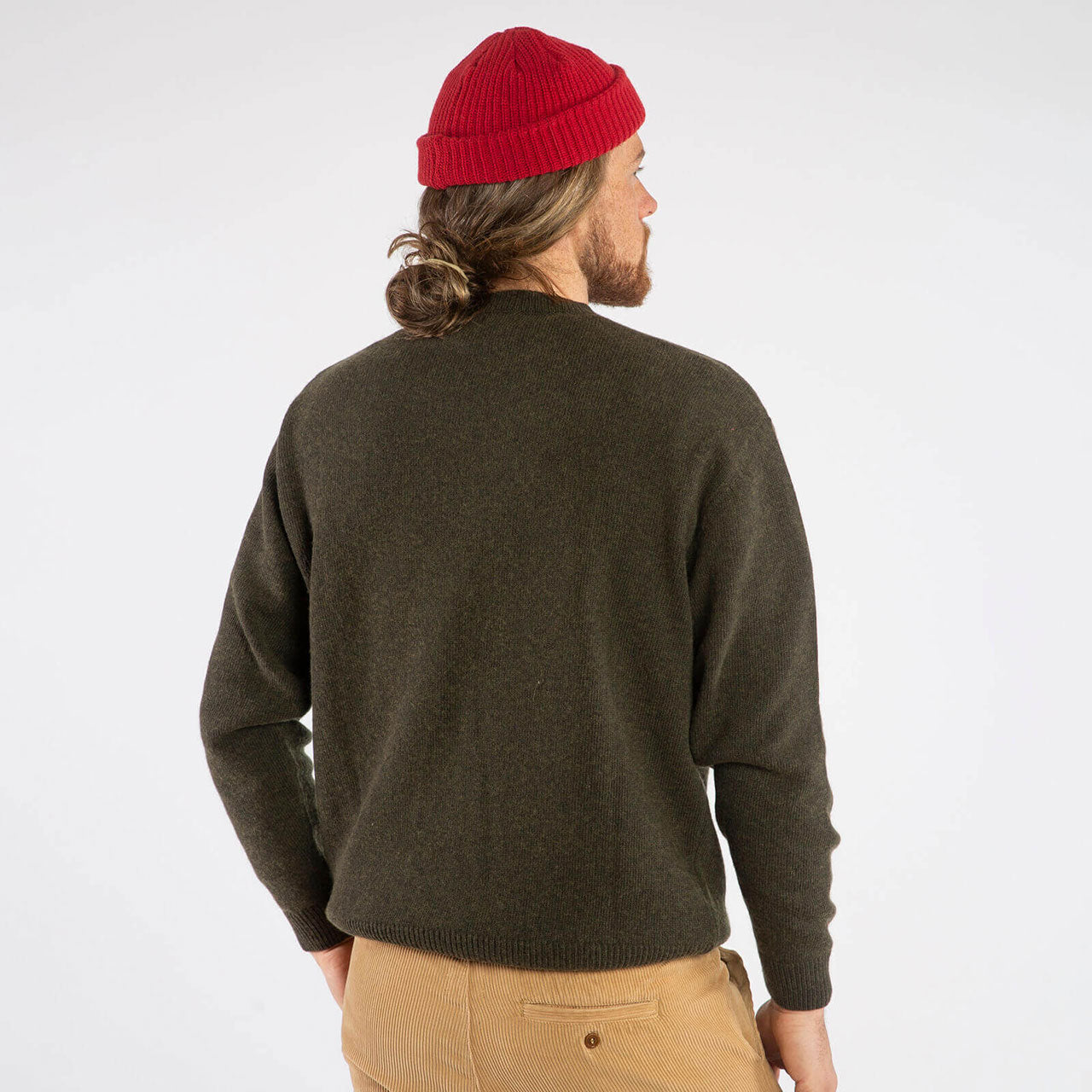 Mens Classic Crew Neck Sweater - Organic Wool/Cotton (S, M, L)