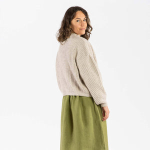 Womens Knit Cardigan - Organic Wool/Cotton (S, M, L)