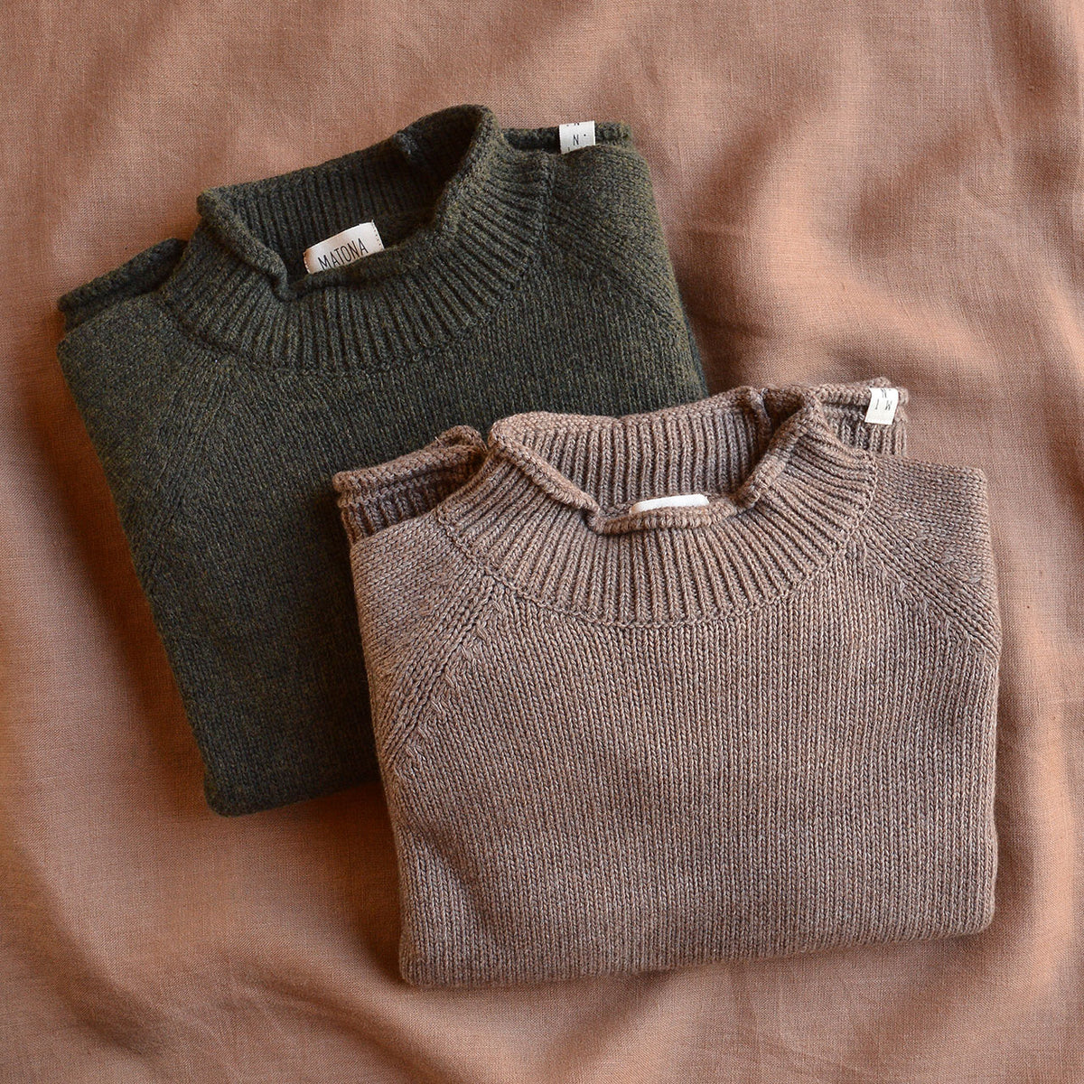 Raglan High Neck Sweater - Organic Wool/Cotton (9-14y)