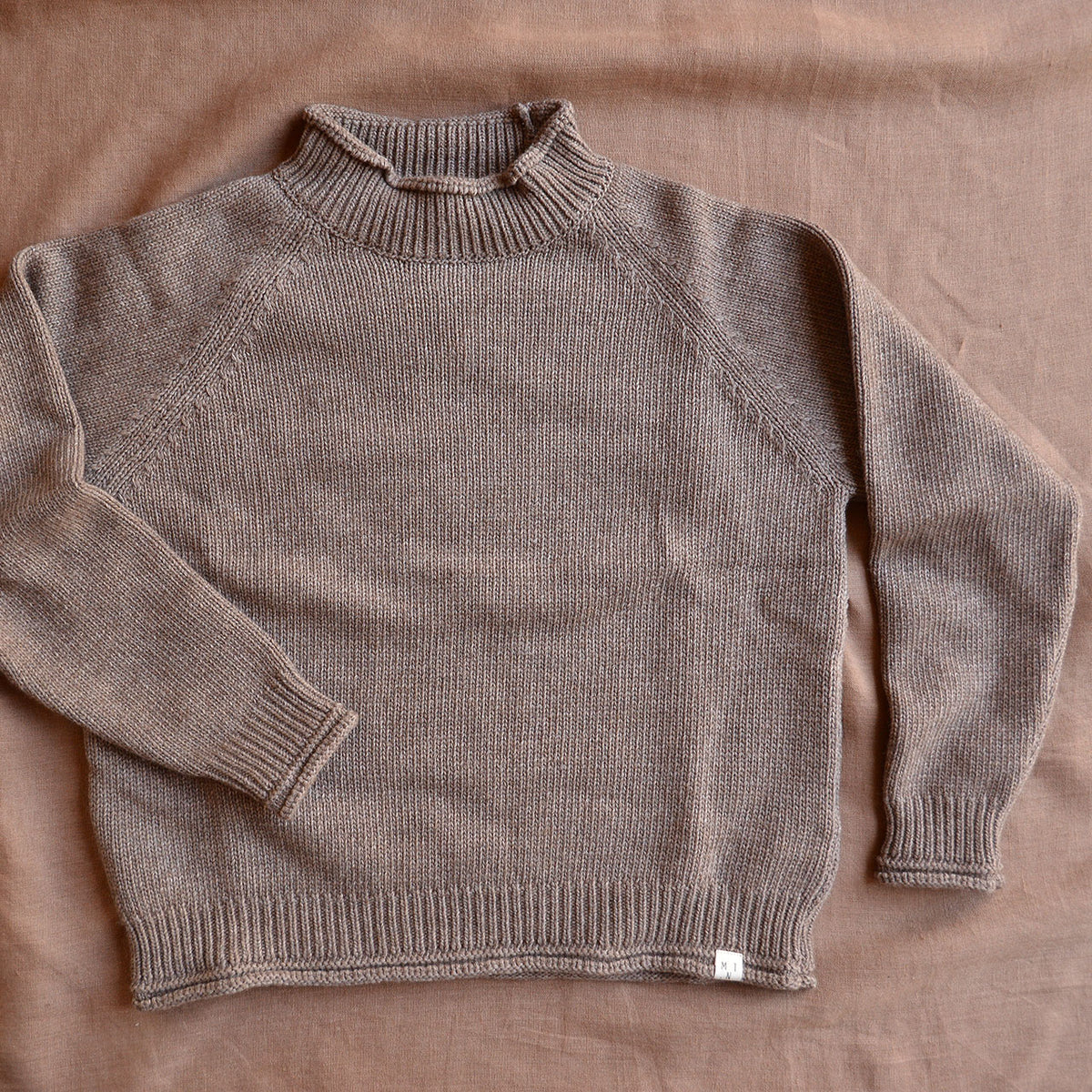 Raglan High Neck Sweater - Organic Wool/Cotton (9-14y)