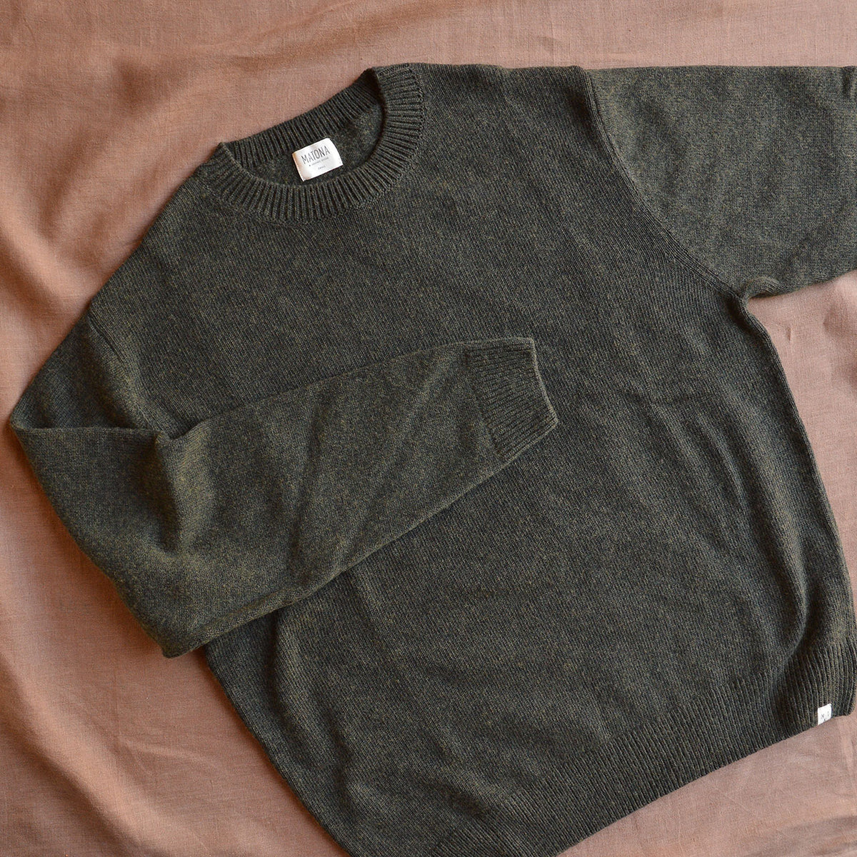 Mens Classic Crew Neck Sweater - Organic Wool/Cotton (S, M, L)