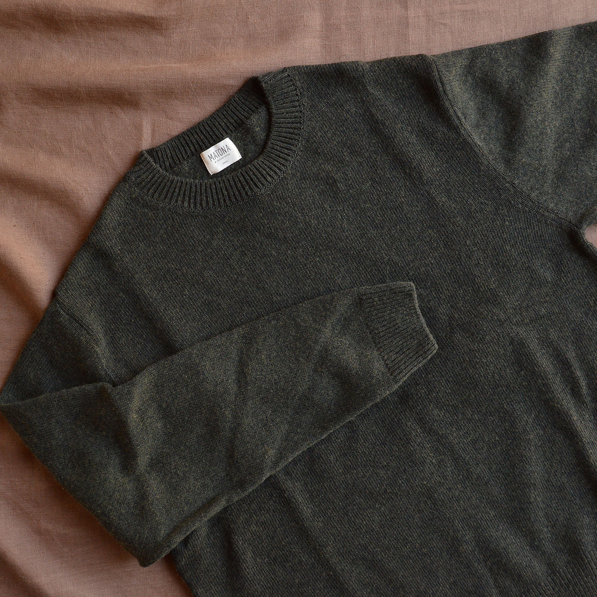 Mens Classic Crew Neck Sweater - Organic Wool/Cotton (S, M, L)