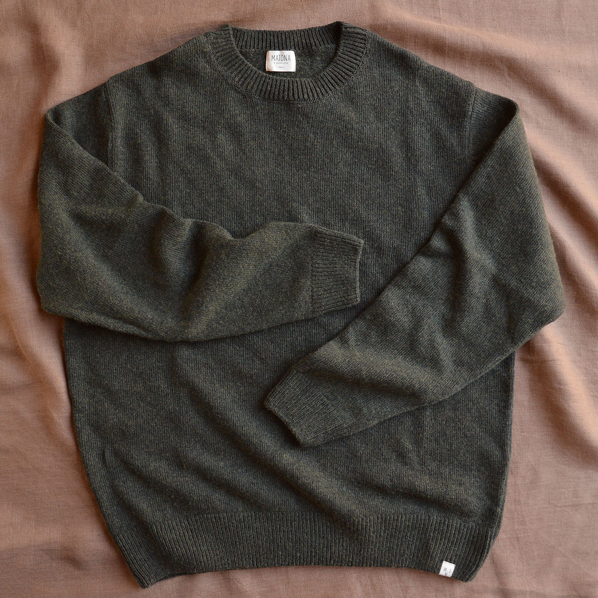 Mens Classic Crew Neck Sweater - Organic Wool/Cotton (S, M, L)
