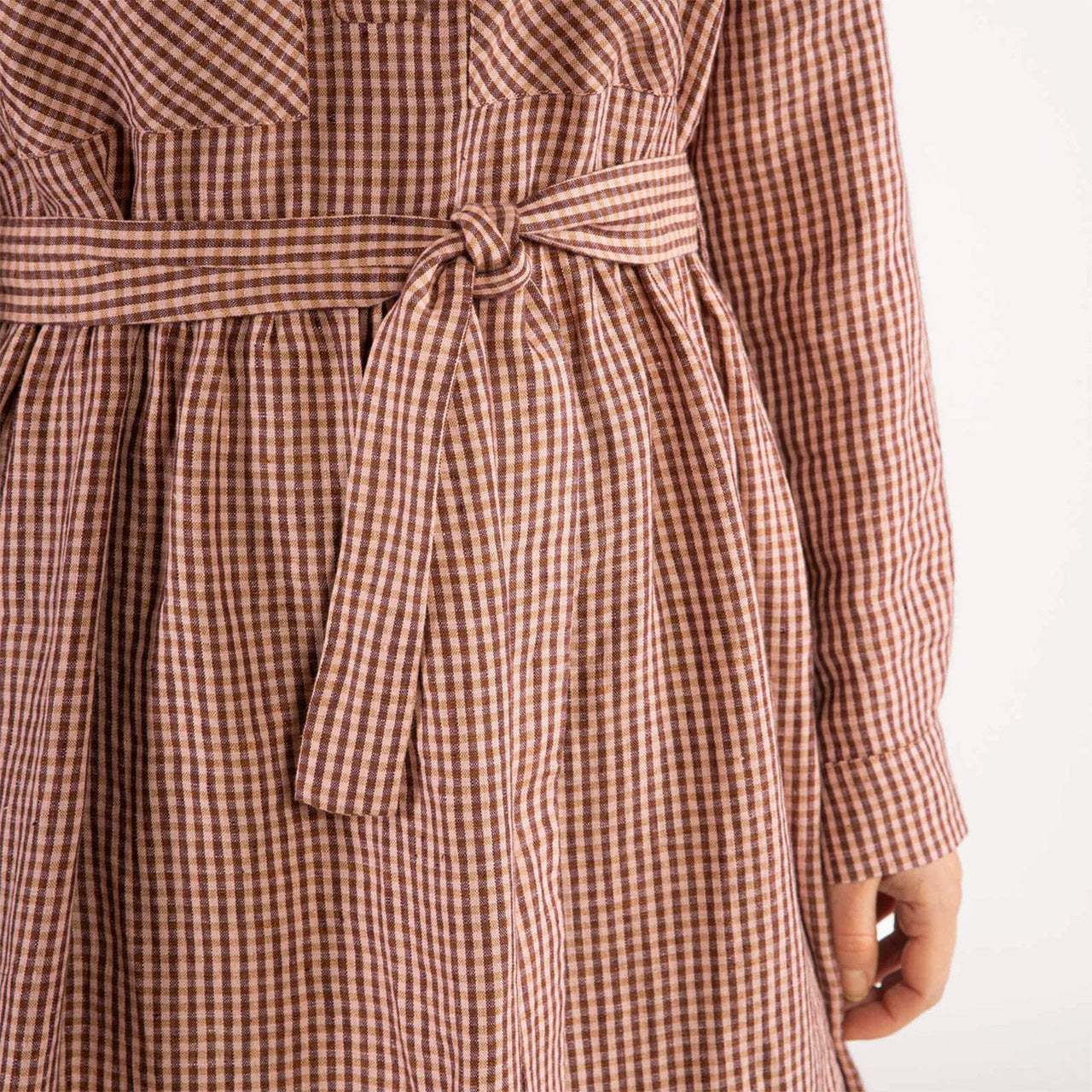 Belted Dress - 100% Linen - Heather Check (Women's S-L)