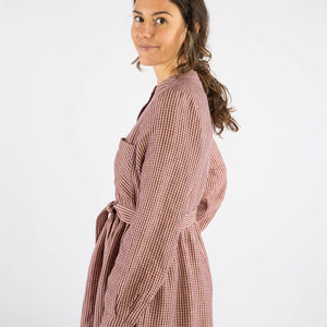 Belted Dress - 100% Linen - Heather Check (Women's S-L)