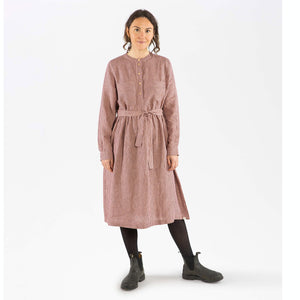Belted Dress - 100% Linen - Heather Check (Women's S-L)