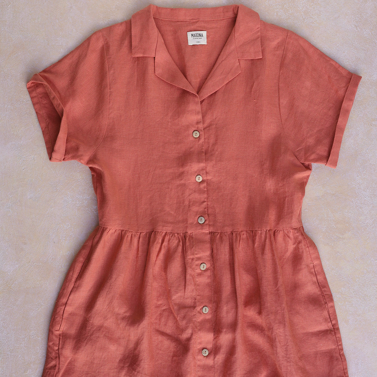 Collared Dress - 100% Linen - Rooibos
