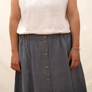 Midi Skirt - 100% Linen - Cardamom (Women's S-L)