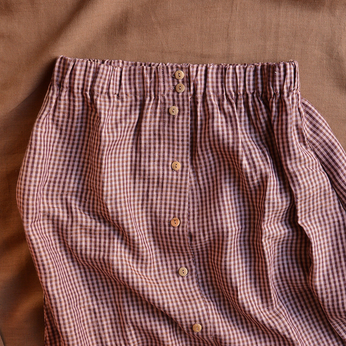 Midi Skirt - 100% Linen - Heather Check (Women's S-L)