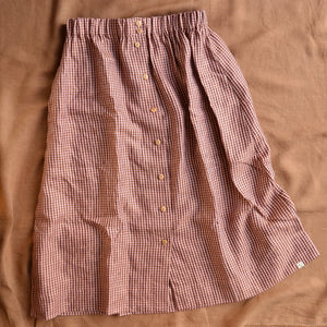 Midi Skirt - 100% Linen - Heather Check (Women's S-L)