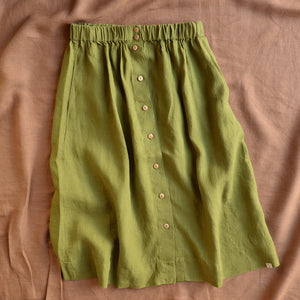 Midi Skirt - 100% Linen - Cardamom (Women's S-L)