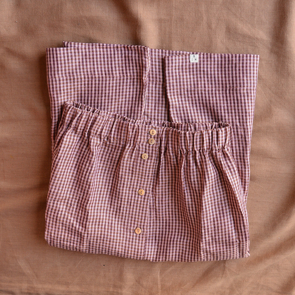 Midi Skirt - 100% Linen - Heather Check (Women's S-L)