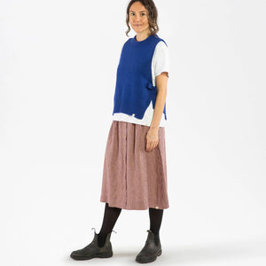Midi Skirt - 100% Linen - Heather Check (Women's S-L)