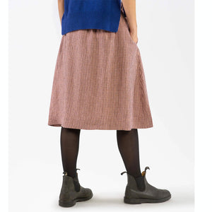 Midi Skirt - 100% Linen - Heather Check (Women's S-L)