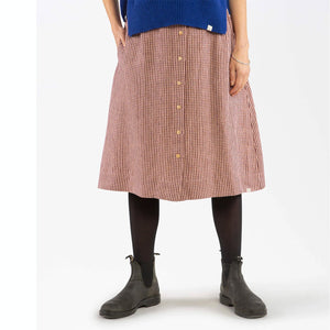 Midi Skirt - 100% Linen - Heather Check (Women's S-L)