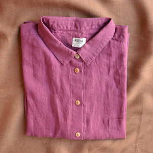 Shirt Blouse - 100% Linen - Blackberry (Women's S-L)