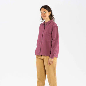 Shirt Blouse - 100% Linen - Blackberry (Women's S-L)
