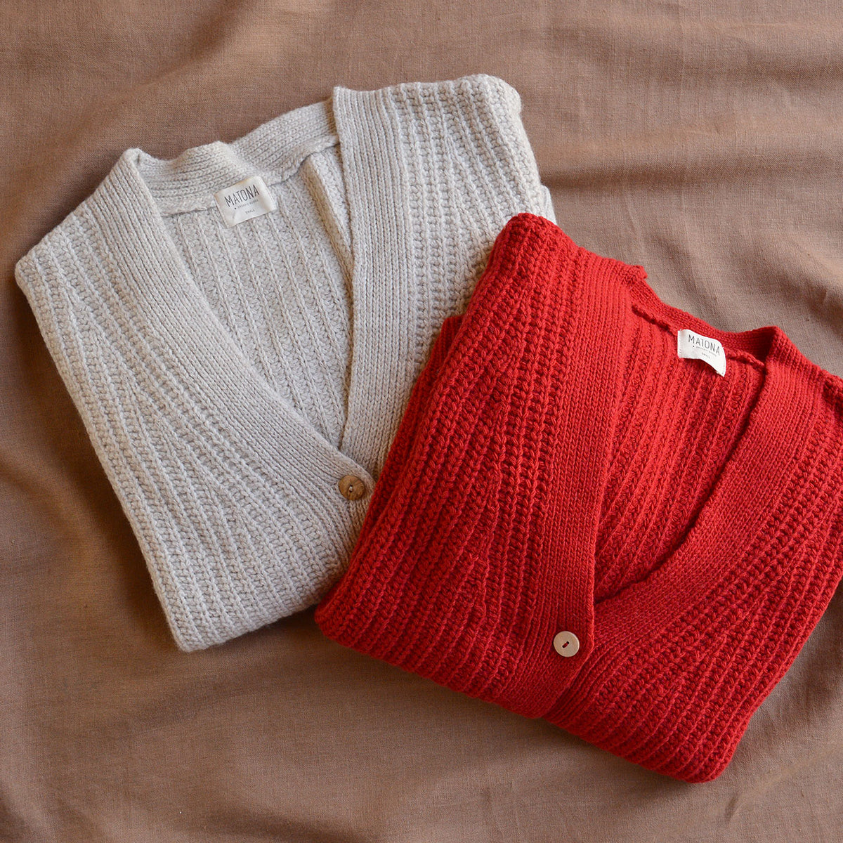 Womens Knit Cardigan - Organic Wool/Cotton (S, M, L)