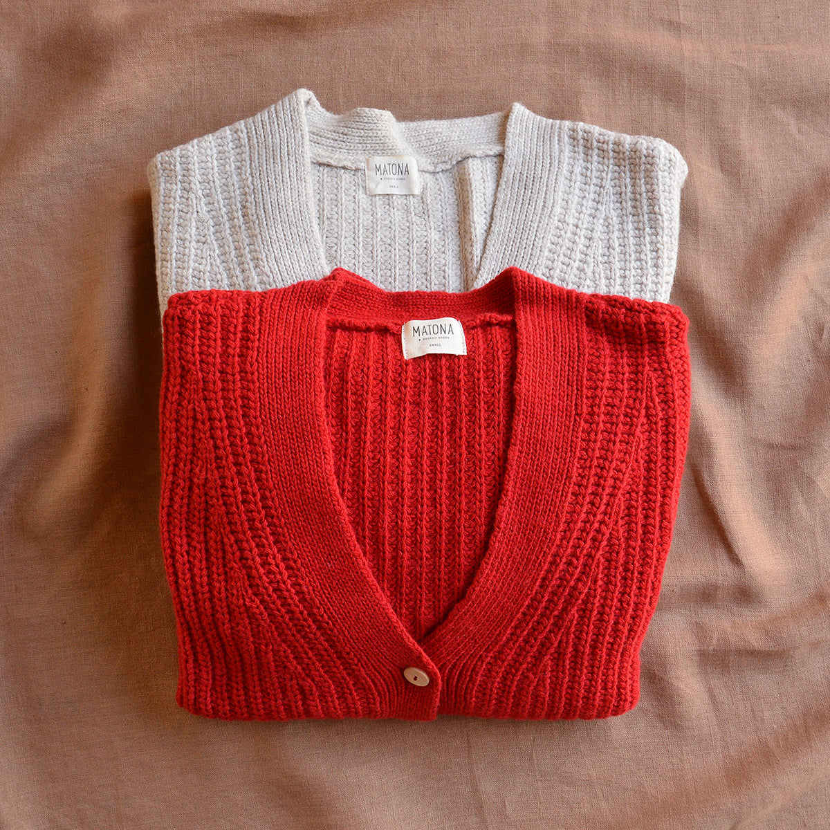 Womens Knit Cardigan - Organic Wool/Cotton (S, M, L)