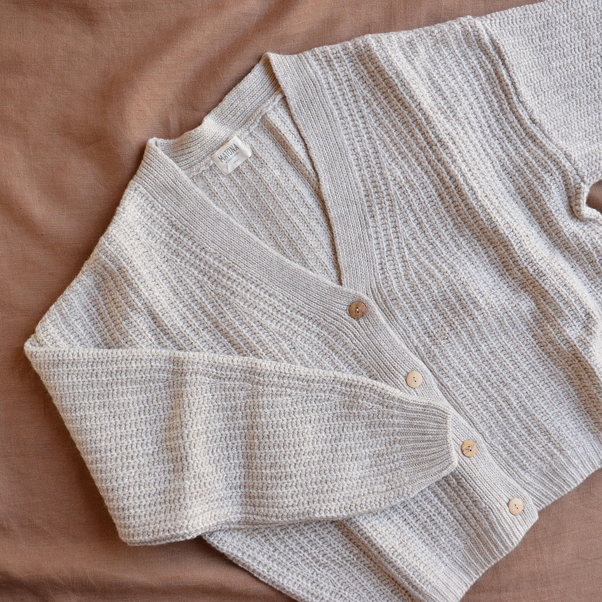 Womens Knit Cardigan - Organic Wool/Cotton (S, M, L)