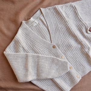 Womens Knit Cardigan - Organic Wool/Cotton (S, M, L)