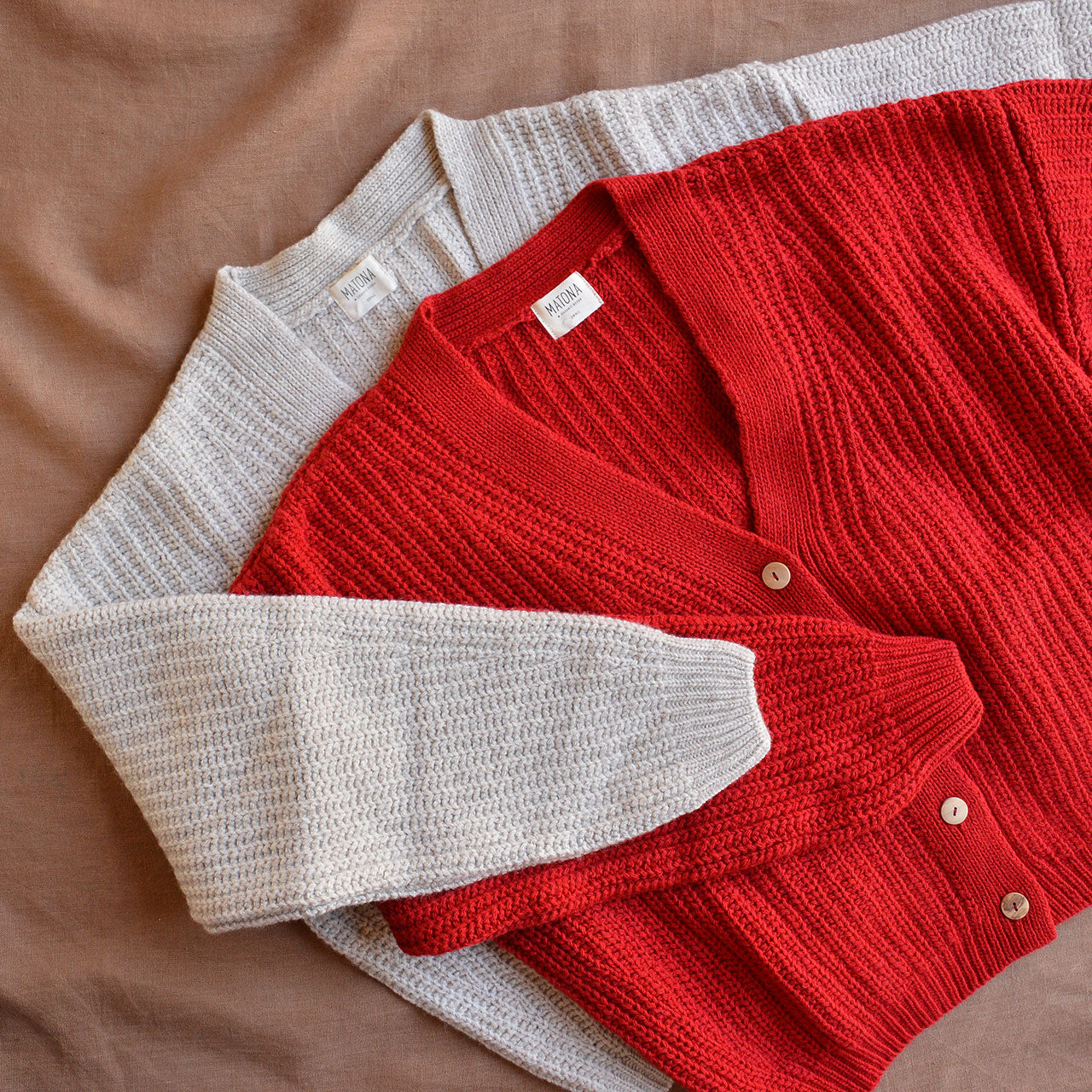 Womens Knit Cardigan - Organic Wool/Cotton (S, M, L)