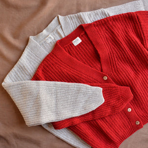Womens Knit Cardigan - Organic Wool/Cotton (S, M, L)