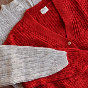 Womens Knit Cardigan - Organic Wool/Cotton (S, M, L)