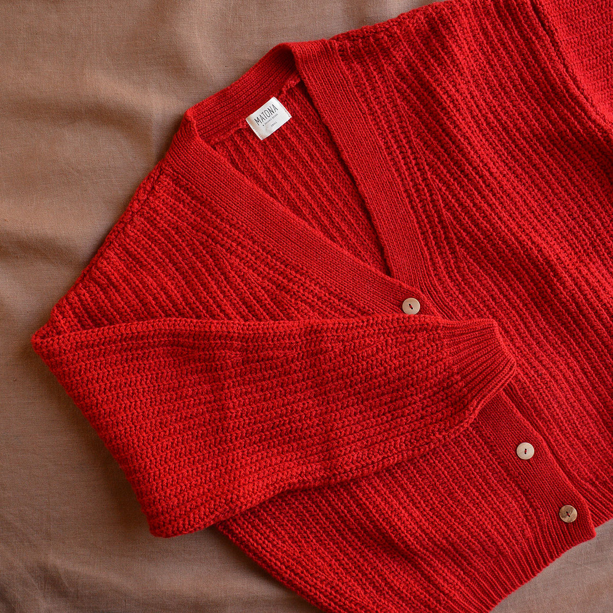 Womens Knit Cardigan - Organic Wool/Cotton (S, M, L)