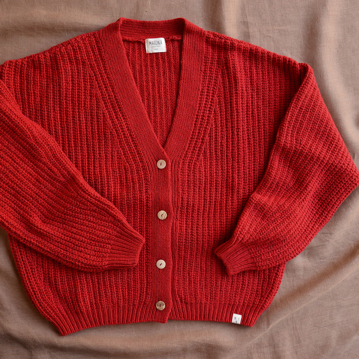 Womens Knit Cardigan - Organic Wool/Cotton (S, M, L)